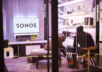 Sonos-Produkte im Geschäft des Unternehmens in New York