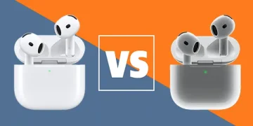 Illustration eines Vergleichs zwischen Apple AirPods 5 und AirPods 4